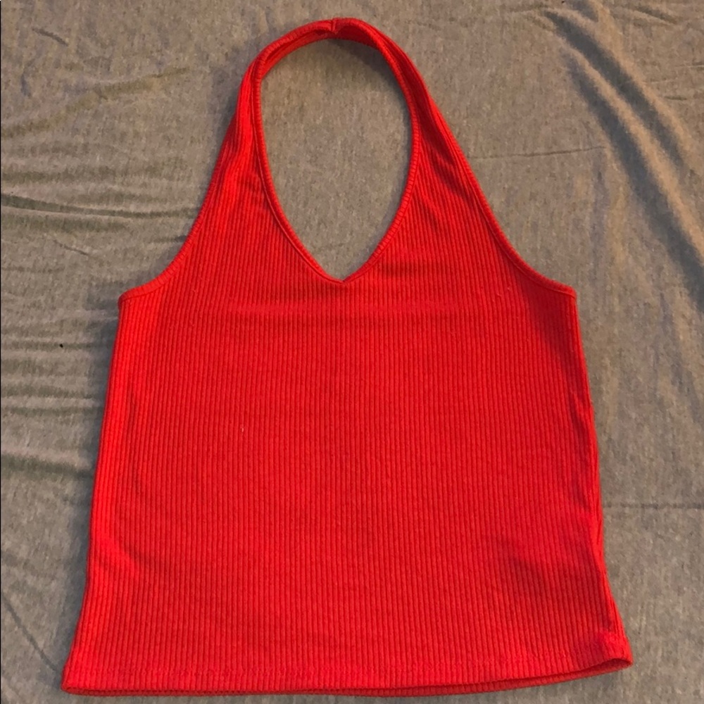 American Eagle red halter top